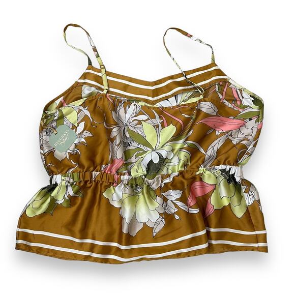 Ryegrass floral satin spaghetti strap summer top NWT - Picture 4 of 9